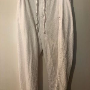 White linen pants